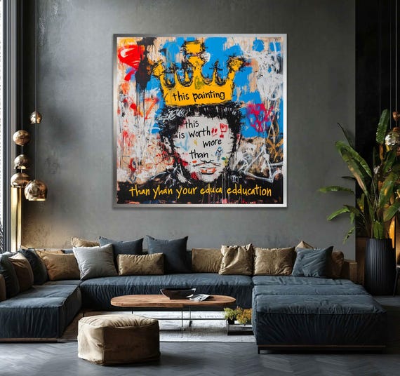 Graffiti Street Art Canvas Modern Abstract Urban Wall Painting Colorful Contemporary Pop Decor