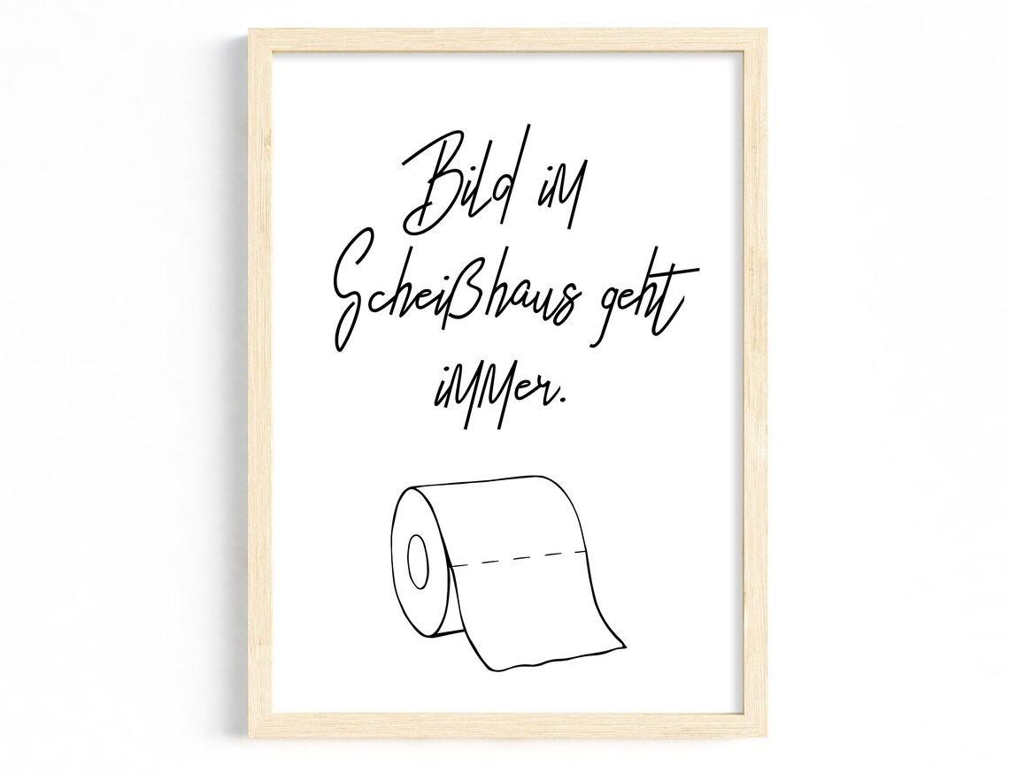 Bathroom Humor Minimalist Toilet Poster, Funny Typography