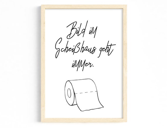 Bathroom Humor Minimalist Toilet Poster, Funny Typography