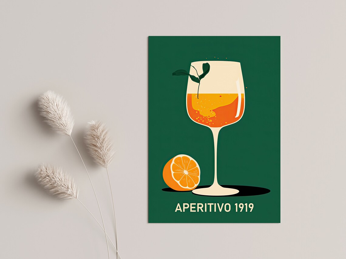 Aperol Spritz Retro Look Vintage Art Print