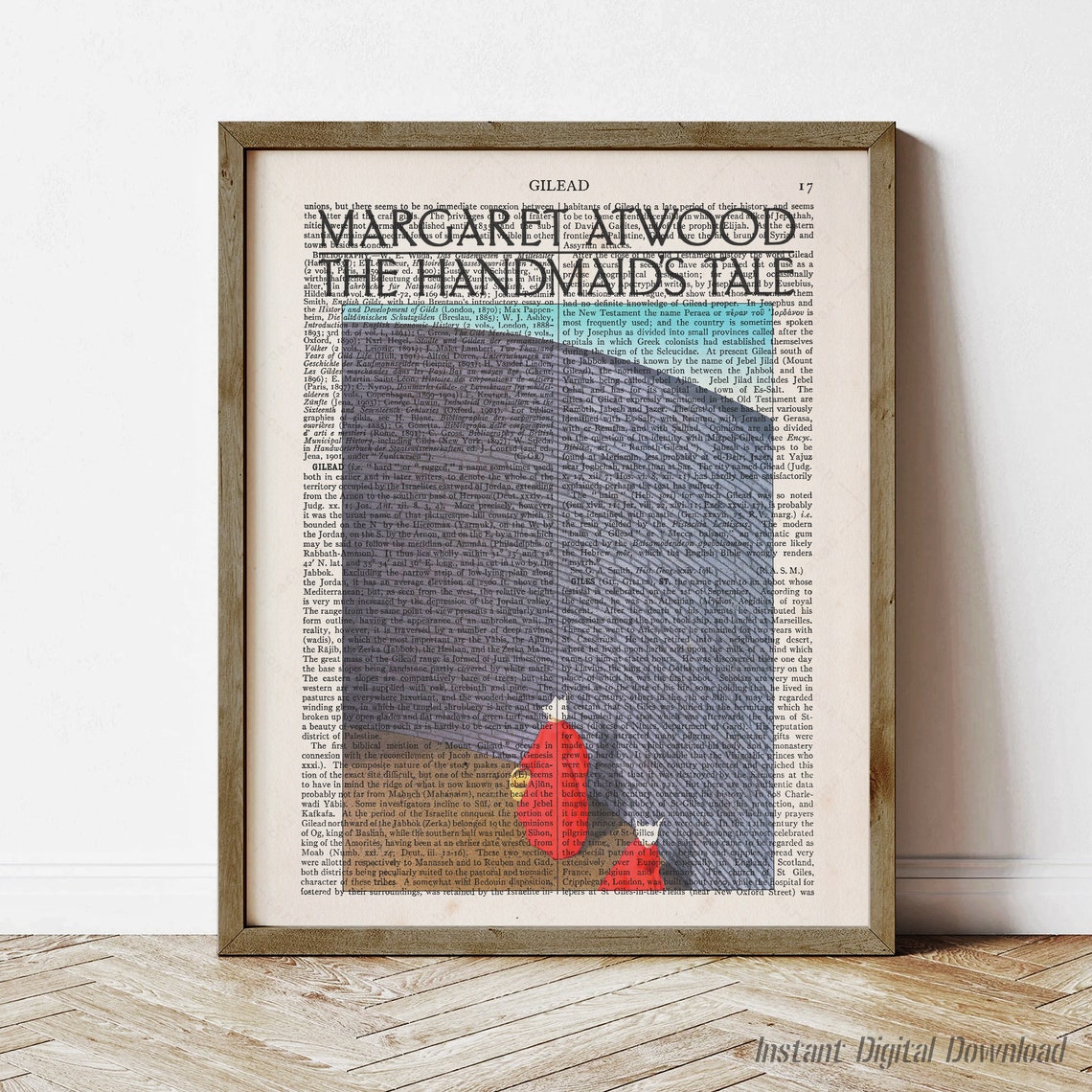 The Handmaid's Tale Margaret Atwood Dictionary Page Literary Art Print