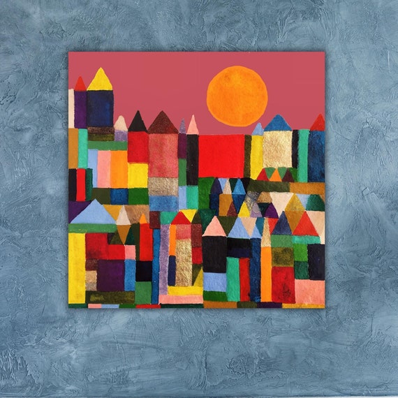 Paul Klee Castle And Sun Aesthetic Vintage Artpaul Klee Castle Poster Abstract Wall Art Print Modern Art Painting Colours