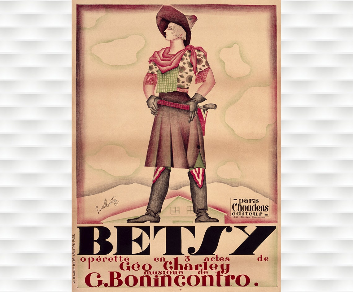 Betsy Operette En 3 Actes Geo Charley Art Deco 1927 Opera Poster