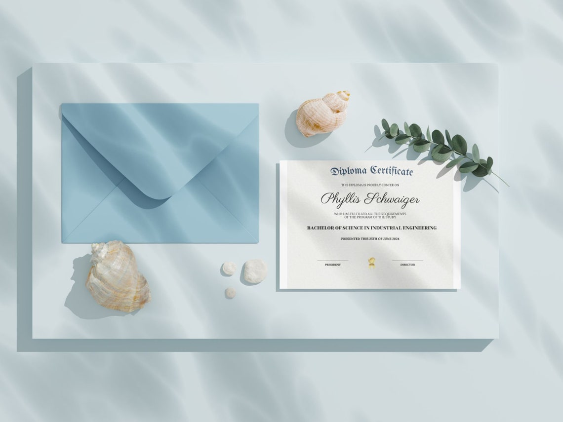 College Diploma With Gold Seal Customized University Diploma Replica Template Editable Graduation Certificate File - Image 8