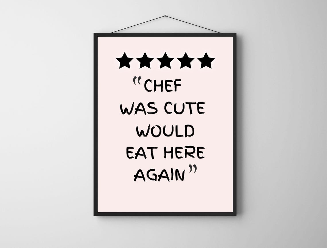 Aesthetic Kitchen Decor Cute Cooking Art Kitchen Wall Art Print Minimalist Heart Print Red Chef Art Print The Original - Image 8