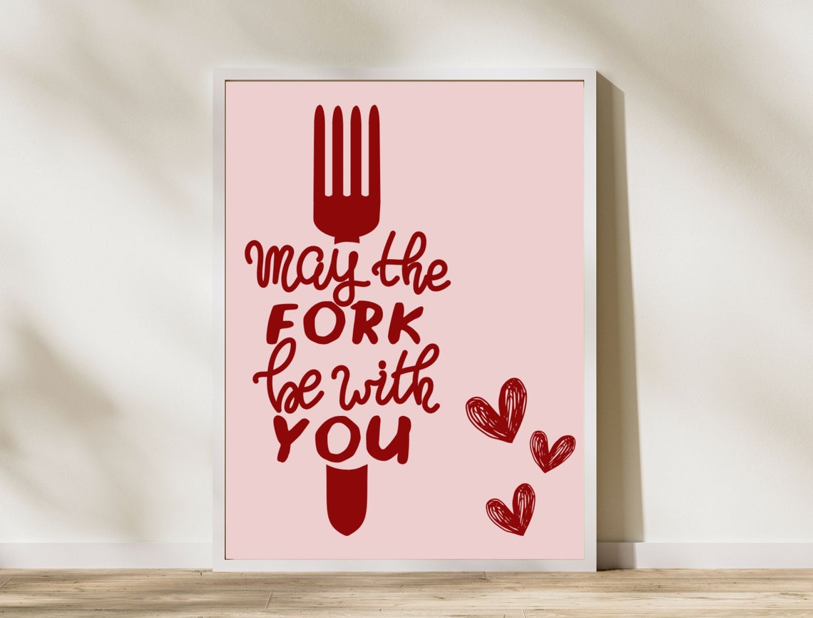 Aesthetic Kitchen Decor Cute Cooking Art Kitchen Wall Art Print Minimalist Heart Print Red Chef Art Print The Original - Image 4