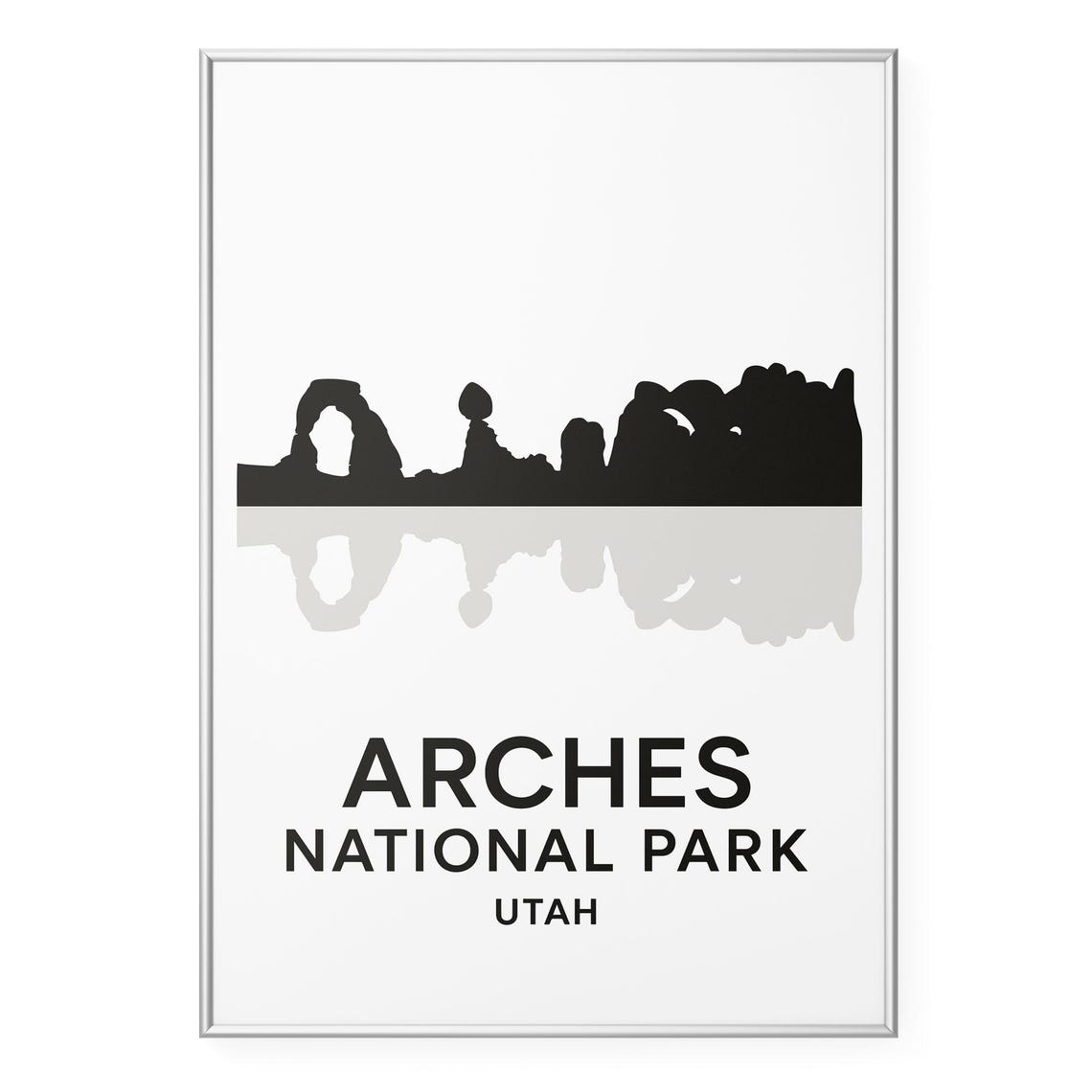 Arches National Park Utah Sandstone Arch Silhouette Poster Art
