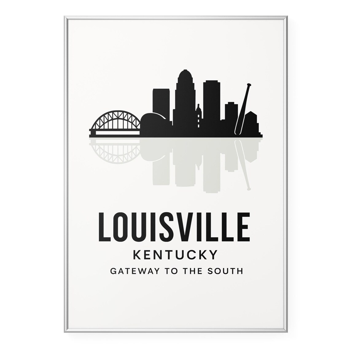 Louisville Kentucky Gateway To The South Skyline Silhouette Poster