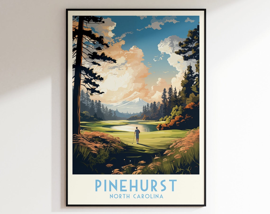 Pinehurst North Carolina Golfer by Lake Pines Golf Course Poster