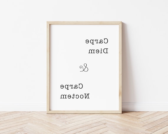 Reflection Art Carpe Diem And Noctem Motivational Wall Inspirational Poster Seize The Day Night Latin Quote