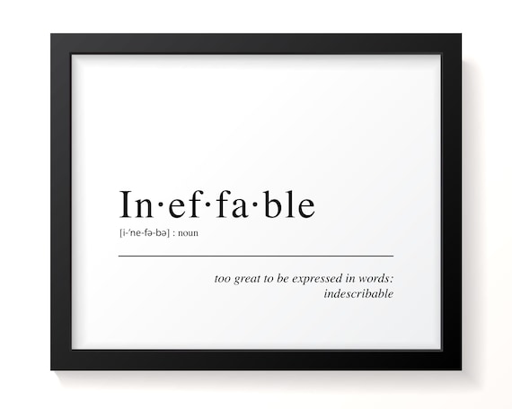 Ineffable Definition Typographic Word Art Dictionary Quote Poster
