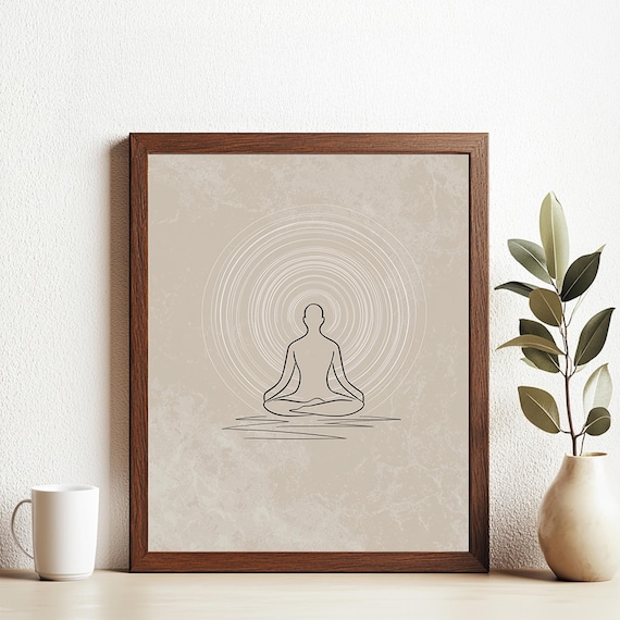 Meditation Zen Circle Line Art Yoga Mindfulness Calm Wall Art