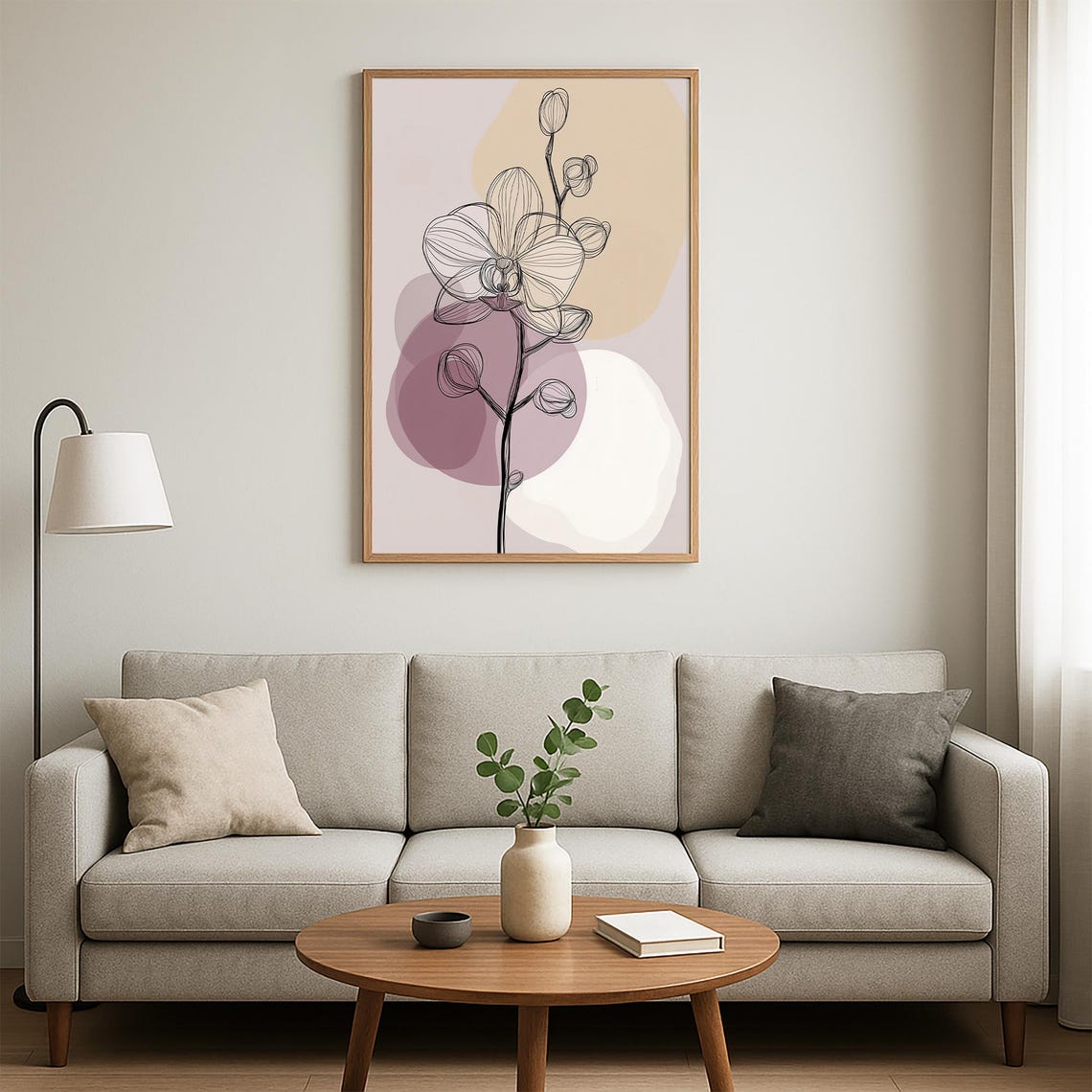 Orchid Line Drawing Minimalist Floral Abstract Botanical Print - Image 5