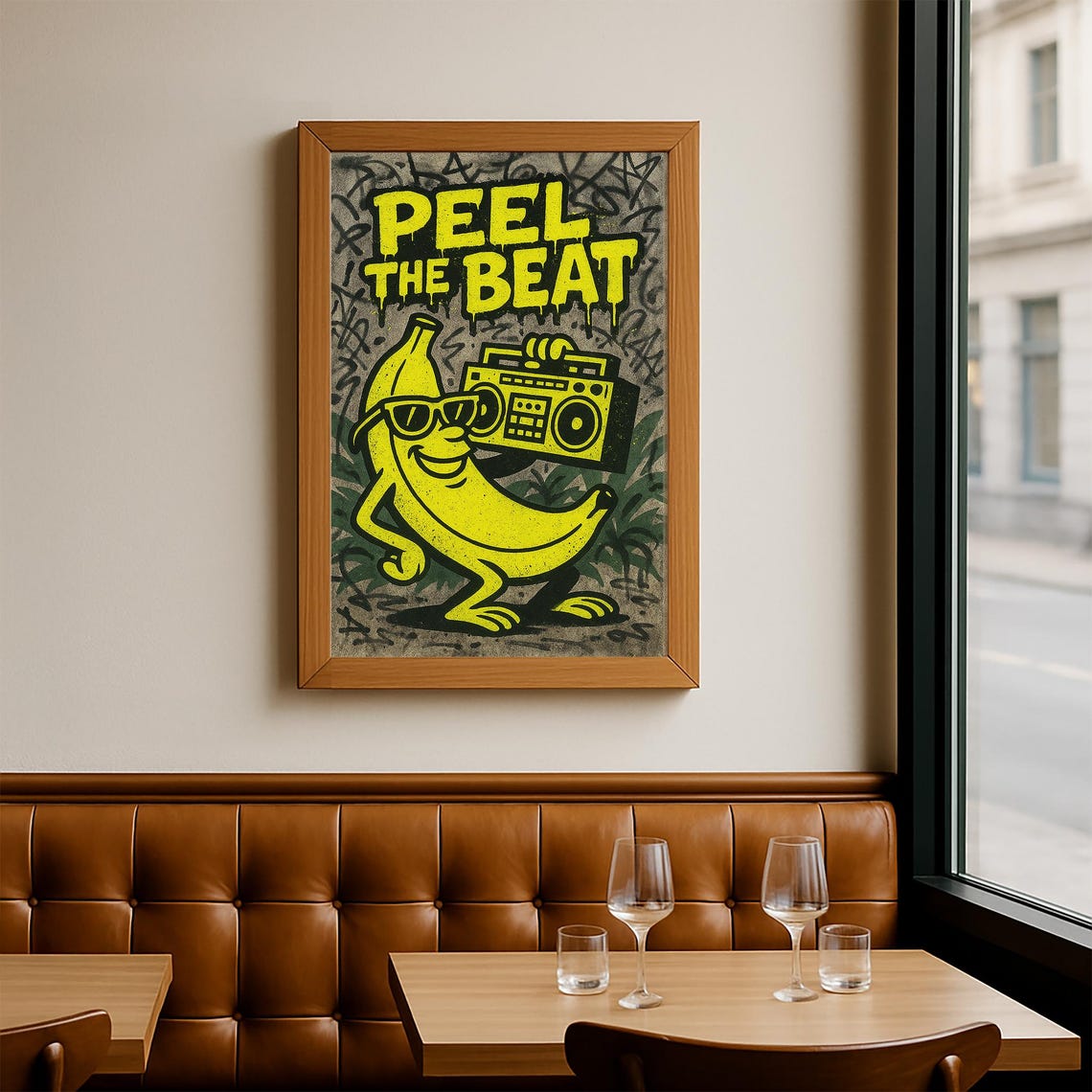 Peel the Beat Graffiti Banana Boombox Funny Hip Hop Music Poster - Image 3