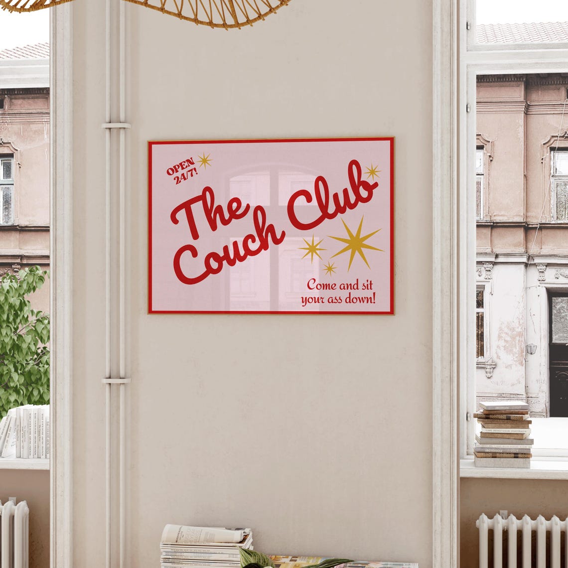Couch Club Retro Bedroom Art Print - Image 3