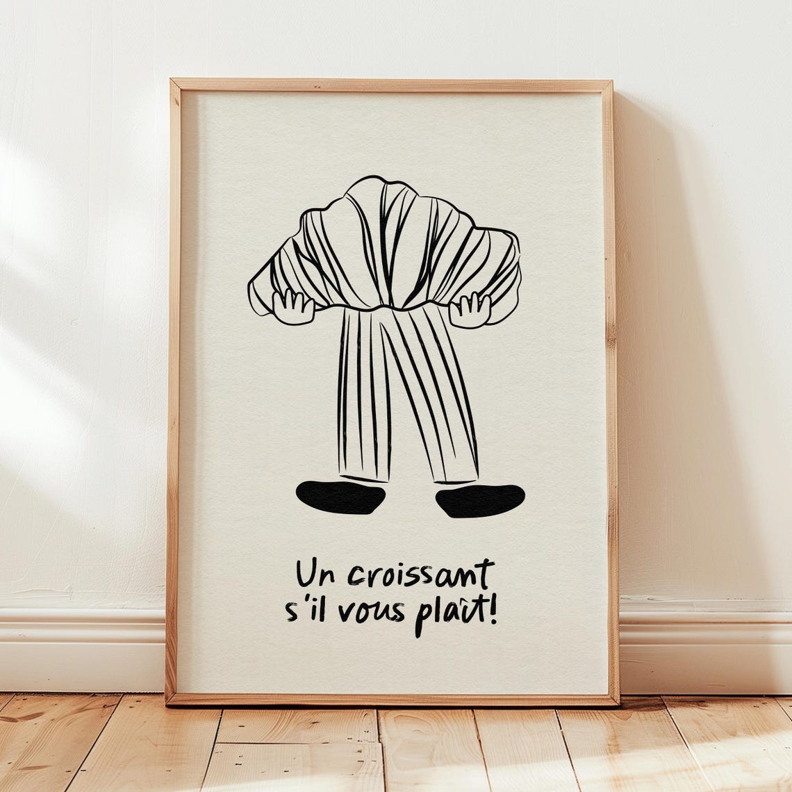 Funny Croissant Poster Print, French Kitchen Doodle - Image 6