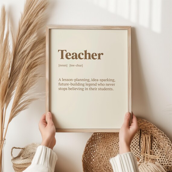 Teacher Definition Future Building Legend Inspirational Classroom Print