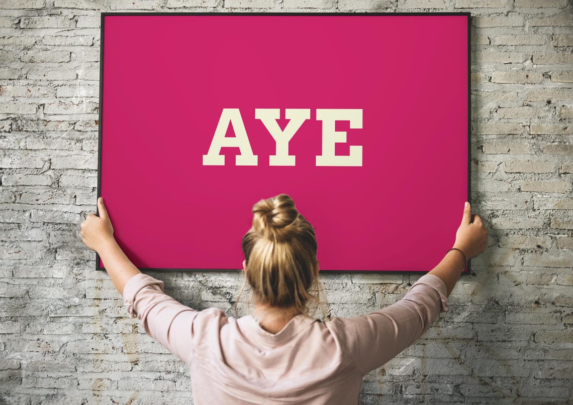 Aye Cream On Hot Pink Bold Scottish Slang Pop Typography Poster - Image 4