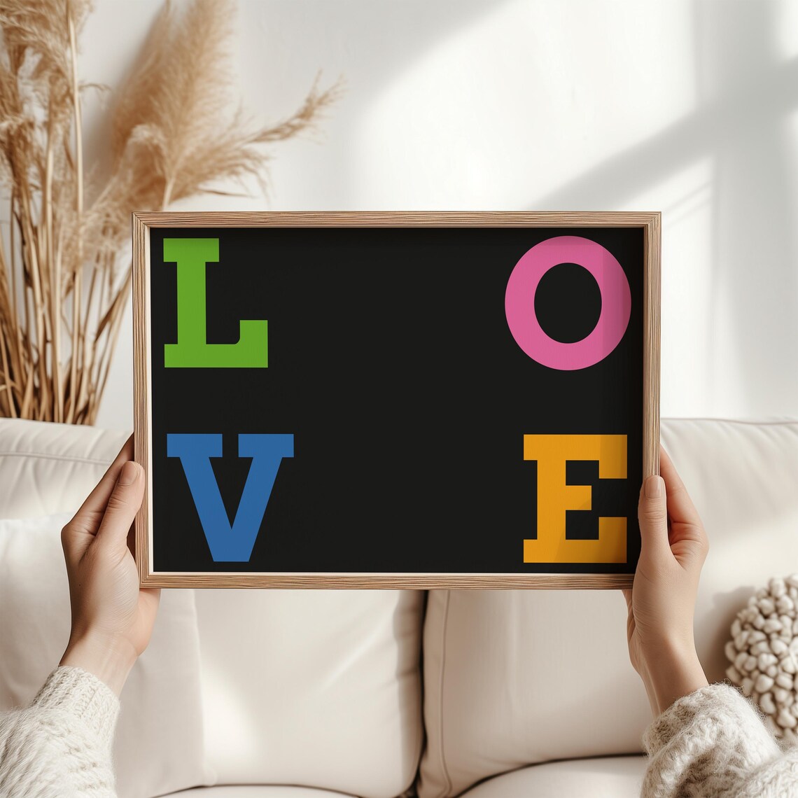 Love Wall Art Print Colourful Modern Typography Decor Romantic Gift Inspirational Home Decor Vibrant Art