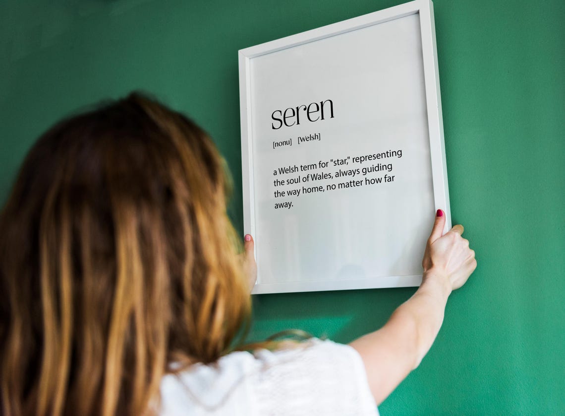 Seren Welsh Star Definition Poster Elegant Serif Typography Art - Image 3