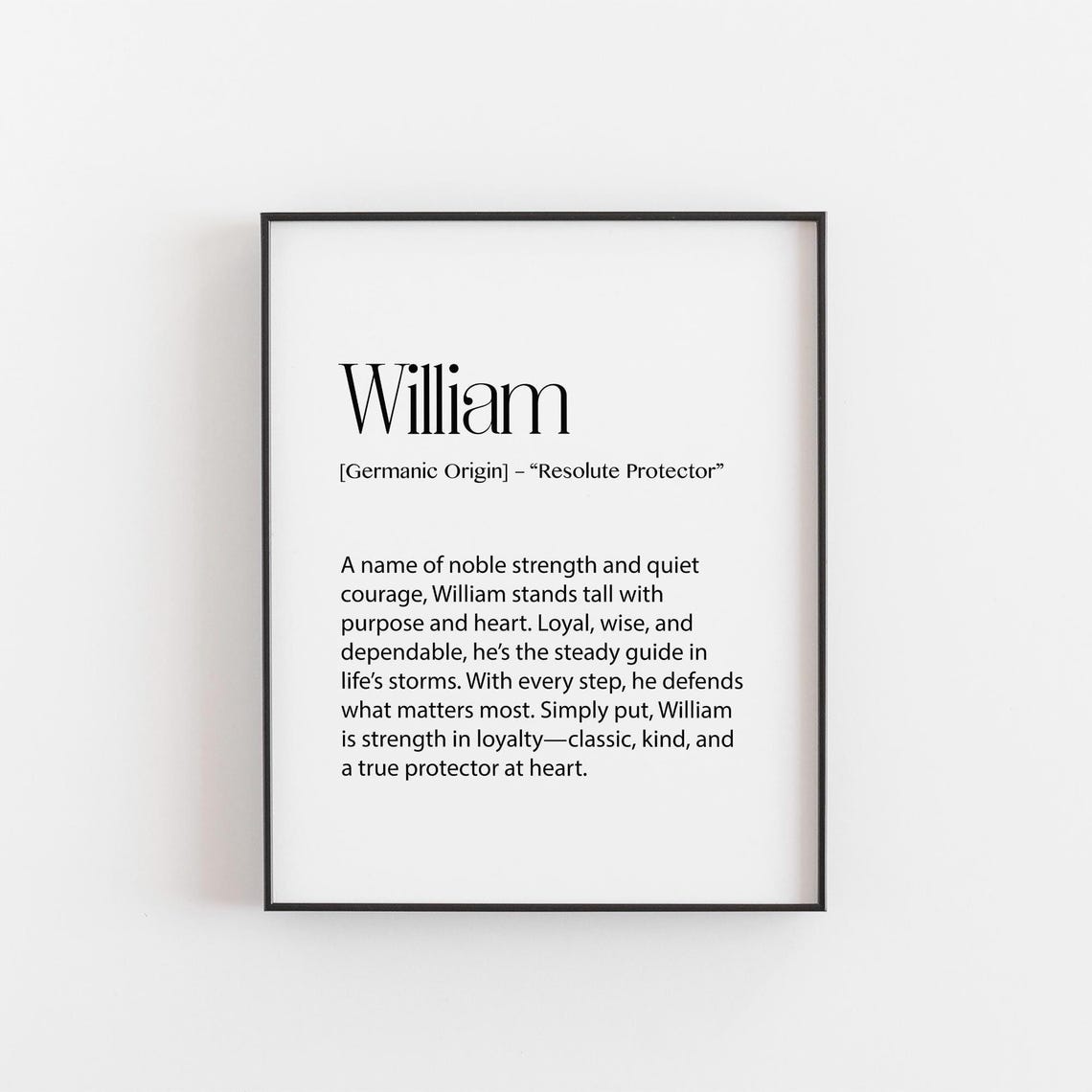 William Name Meaning Resolute Protector Personalized Name Art Poster