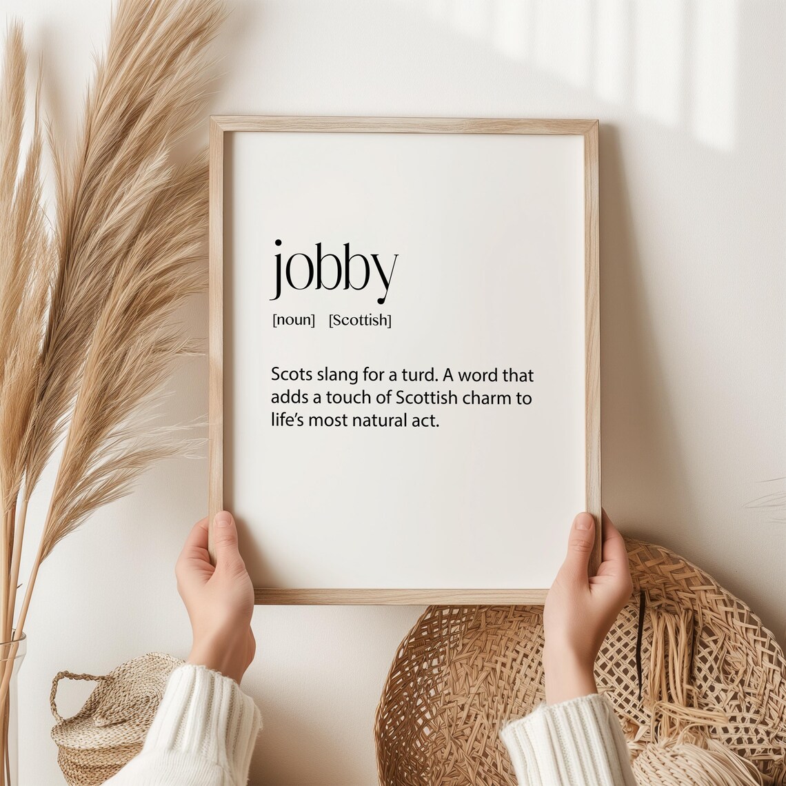 Jobby Minimalist Monochrome Typography Art Print