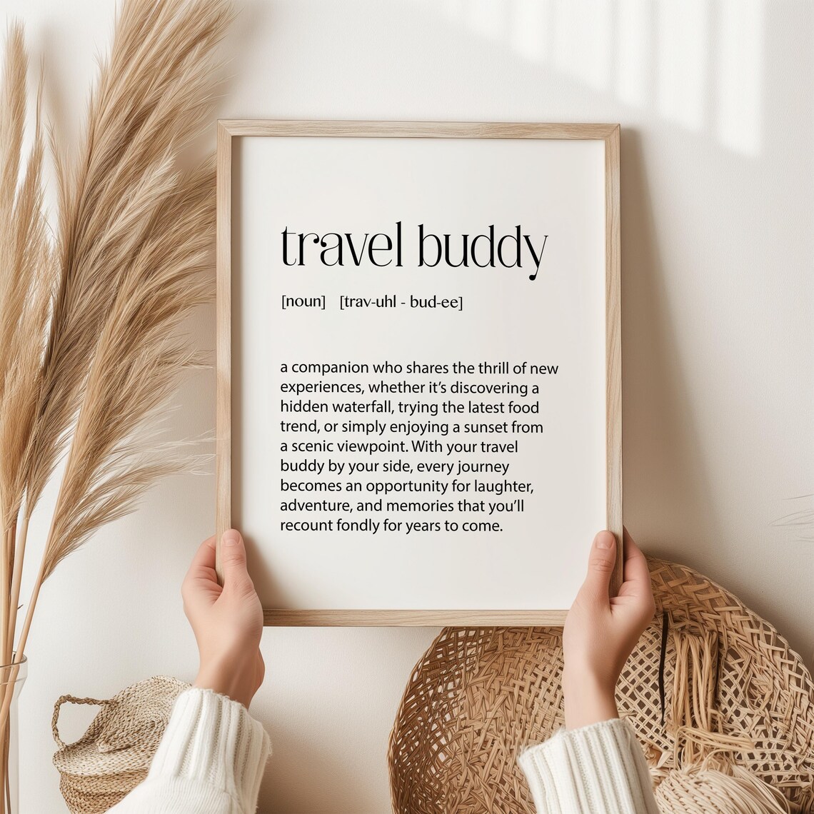 Travel Buddy Definition Art Print, Christmas Gift