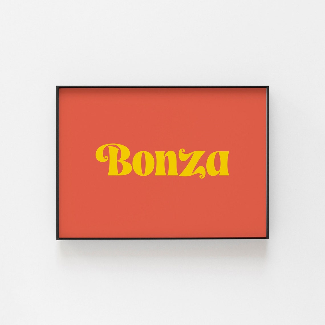 Bonza Australian Slang Retro Typography Bold Word Art Poster