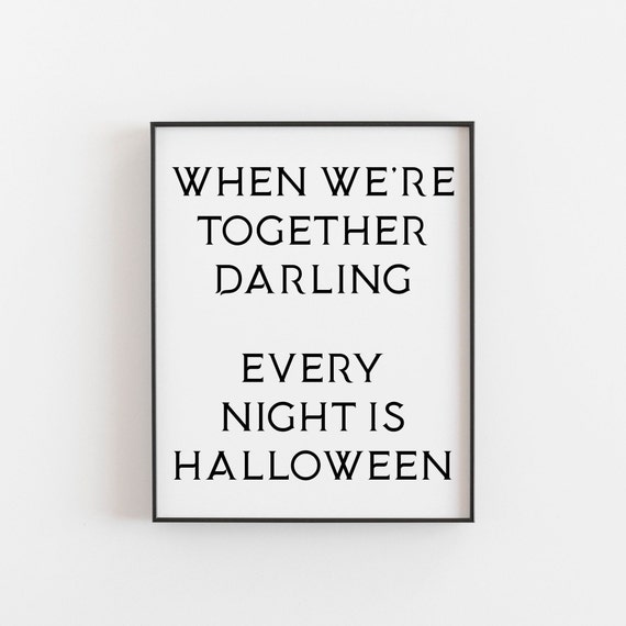 Goth Halloween Print for Couples, Gothic Art Print