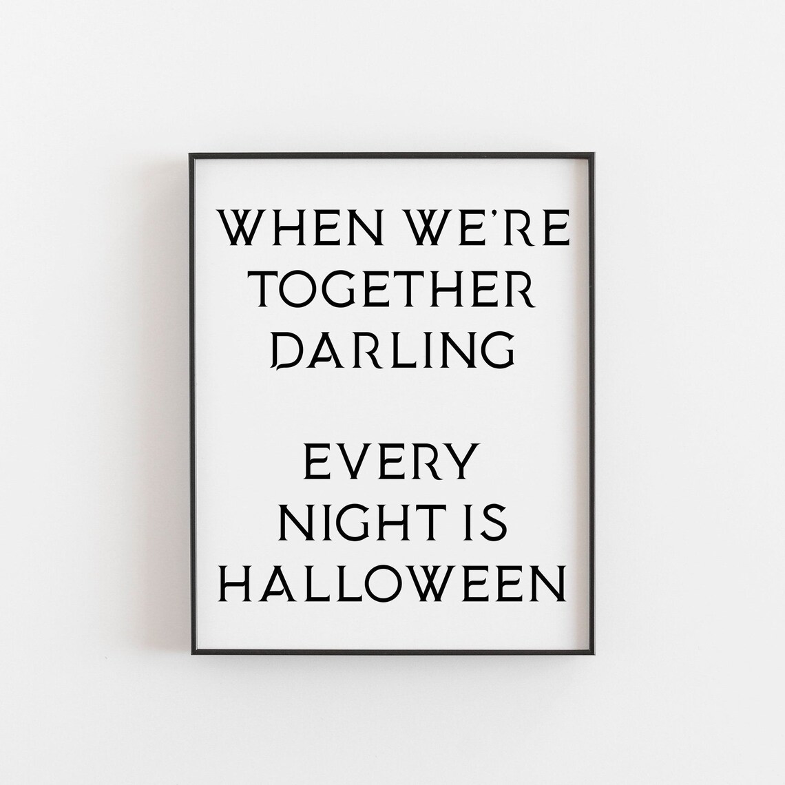 Goth Halloween Print for Couples, Gothic Art Print