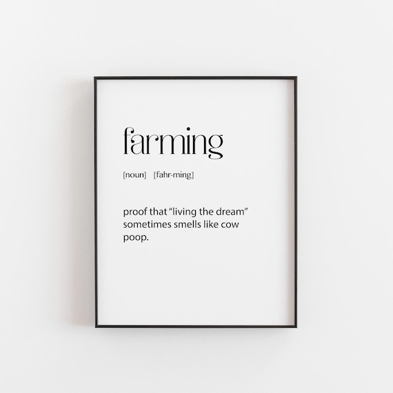 Funny Farm Life Definition Rustic Wall Art Print
