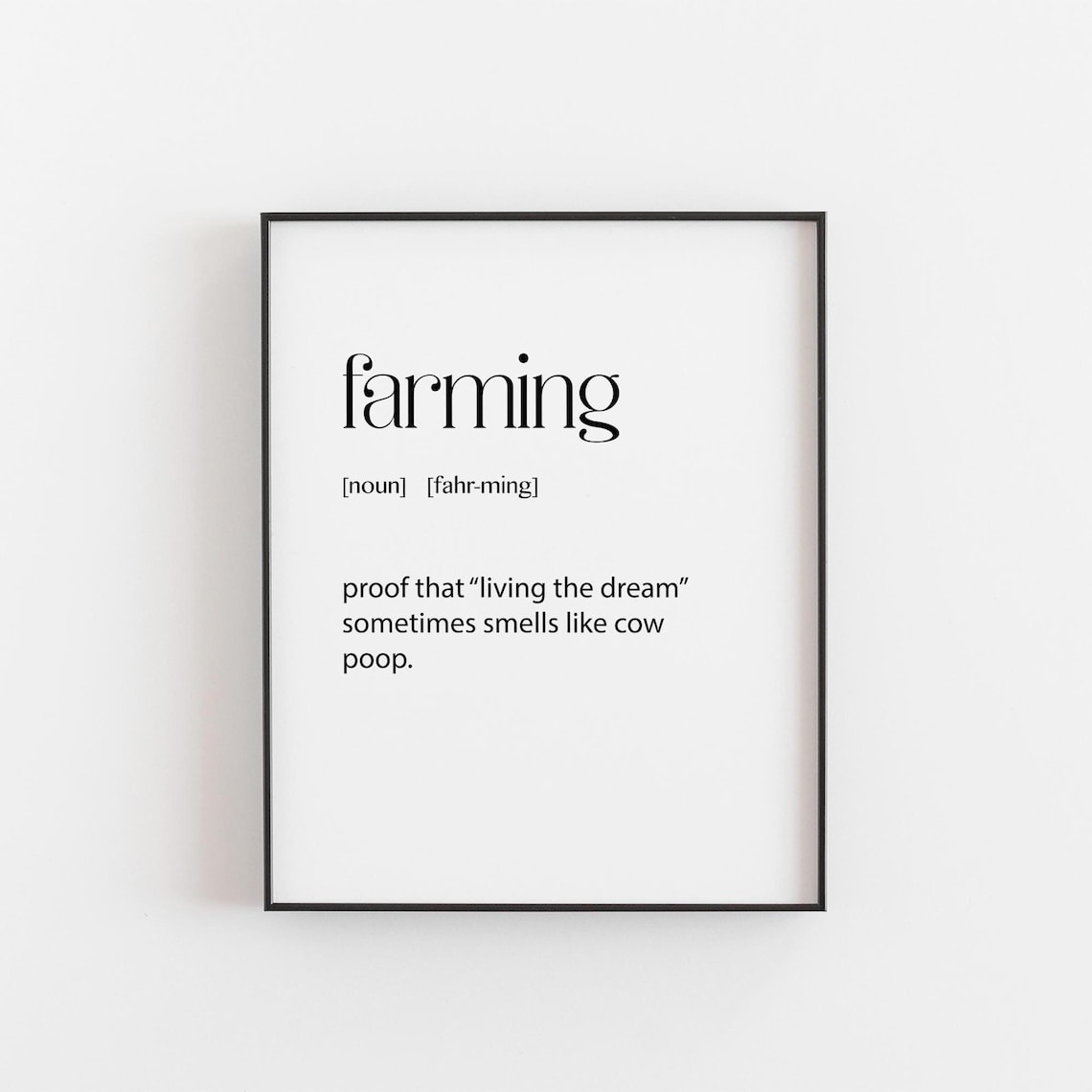 Funny Farm Life Definition Rustic Wall Art Print