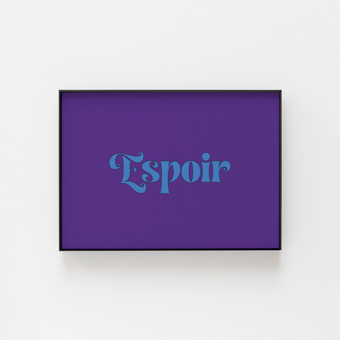 Espoir French Word For Hope Sunny Yellow On Red Retro Poster - Image 2