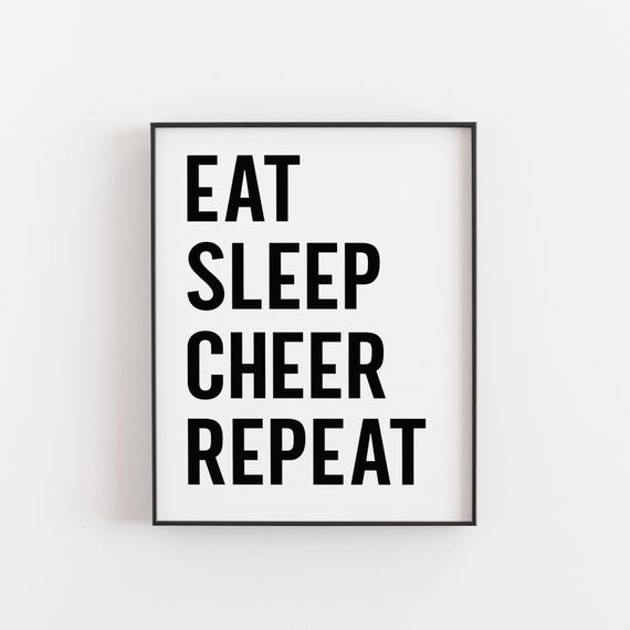 Eat Sleep Cheer Repeat Motivational Cheerleading Poster