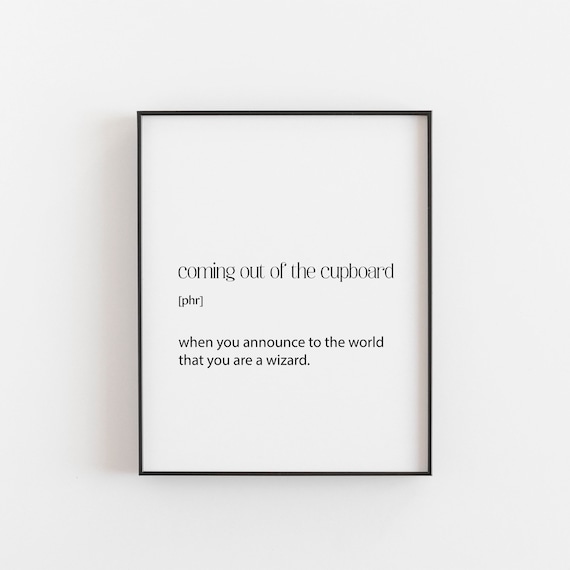 Fantasy Wizard Coming Out of the Cupboard Funny Quote Poster