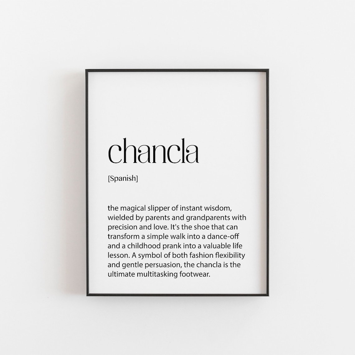 Chancla Spanish Dictionary Definition Travel Poster