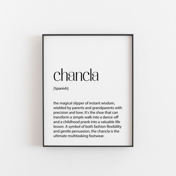 Chancla Spanish Dictionary Definition Travel Poster