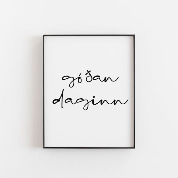 Celandic Greeting Print, Nordic Typography Art