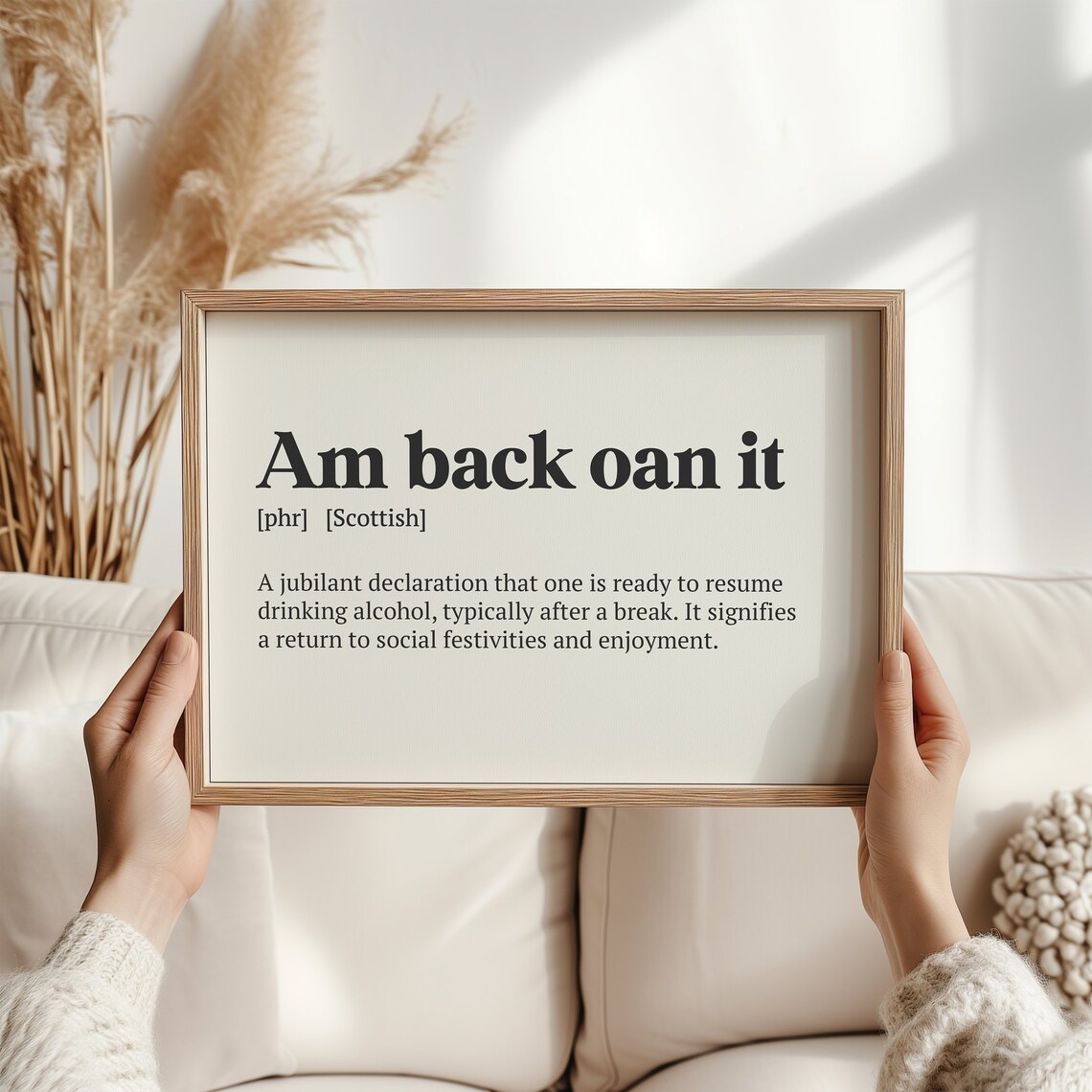 Am Back Oan It Print Scottish Drinking Quote Wall Art Funny Scottish Phrase Poster Alcohol Humor Decor Scottish Culture Typography Gift - Image 2