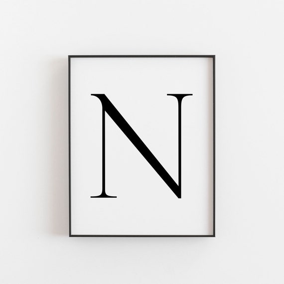 Letter N Alphabet Print, Nursery Wedding Decor
