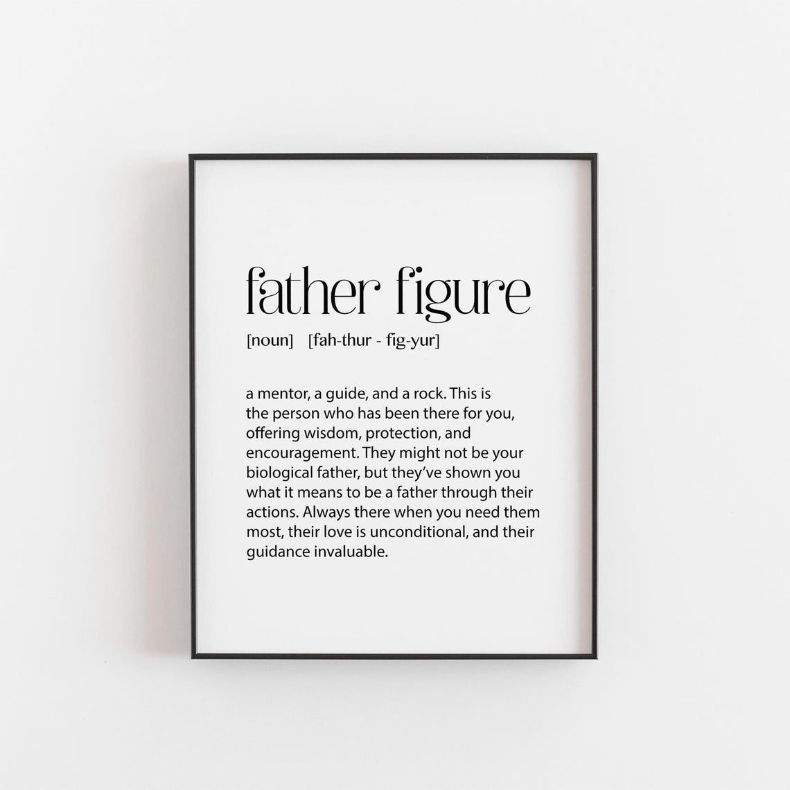 Father Figure Dictionary Definition Gift for Mentor Stepdad Poster
