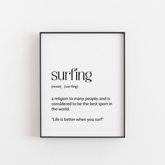 Surf Art Poster Eat Sleep Repeat Decor Quotes Surfer Girl Gift For Birthday
