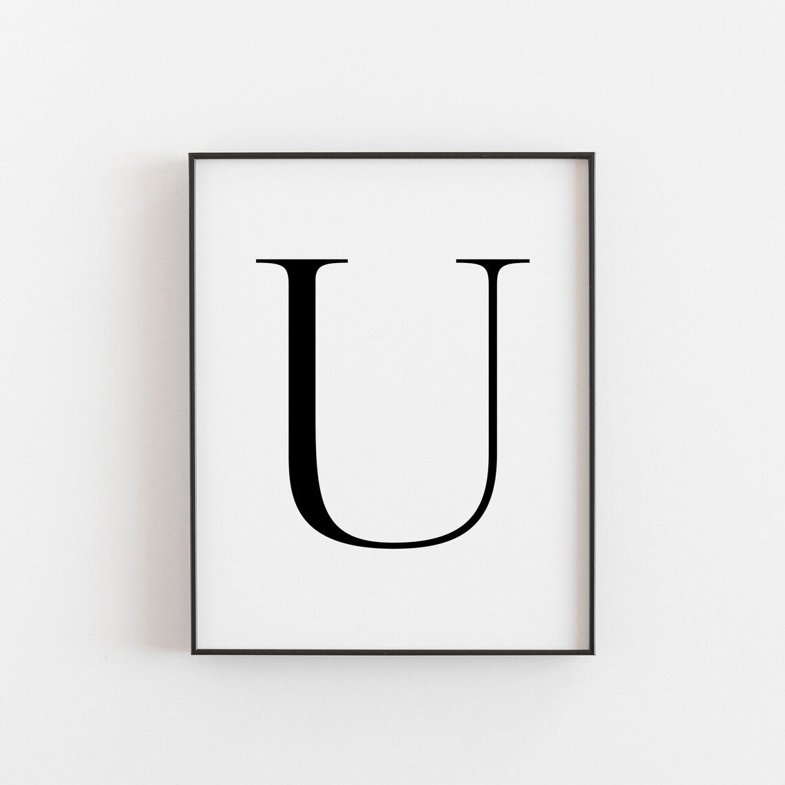 Modern U Letter Print, Scandinavian Typography Poster