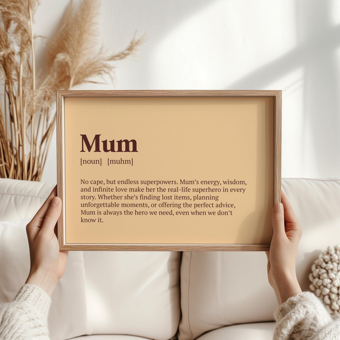 Mum Definition Poster No Cape Endless Superpowers Beige Tribute