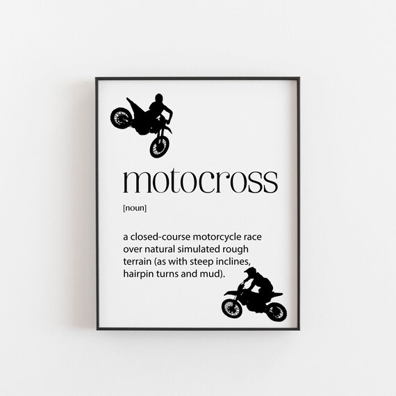 Motocross Definition Noun Dictionary Rider Silhouette Wall Poster