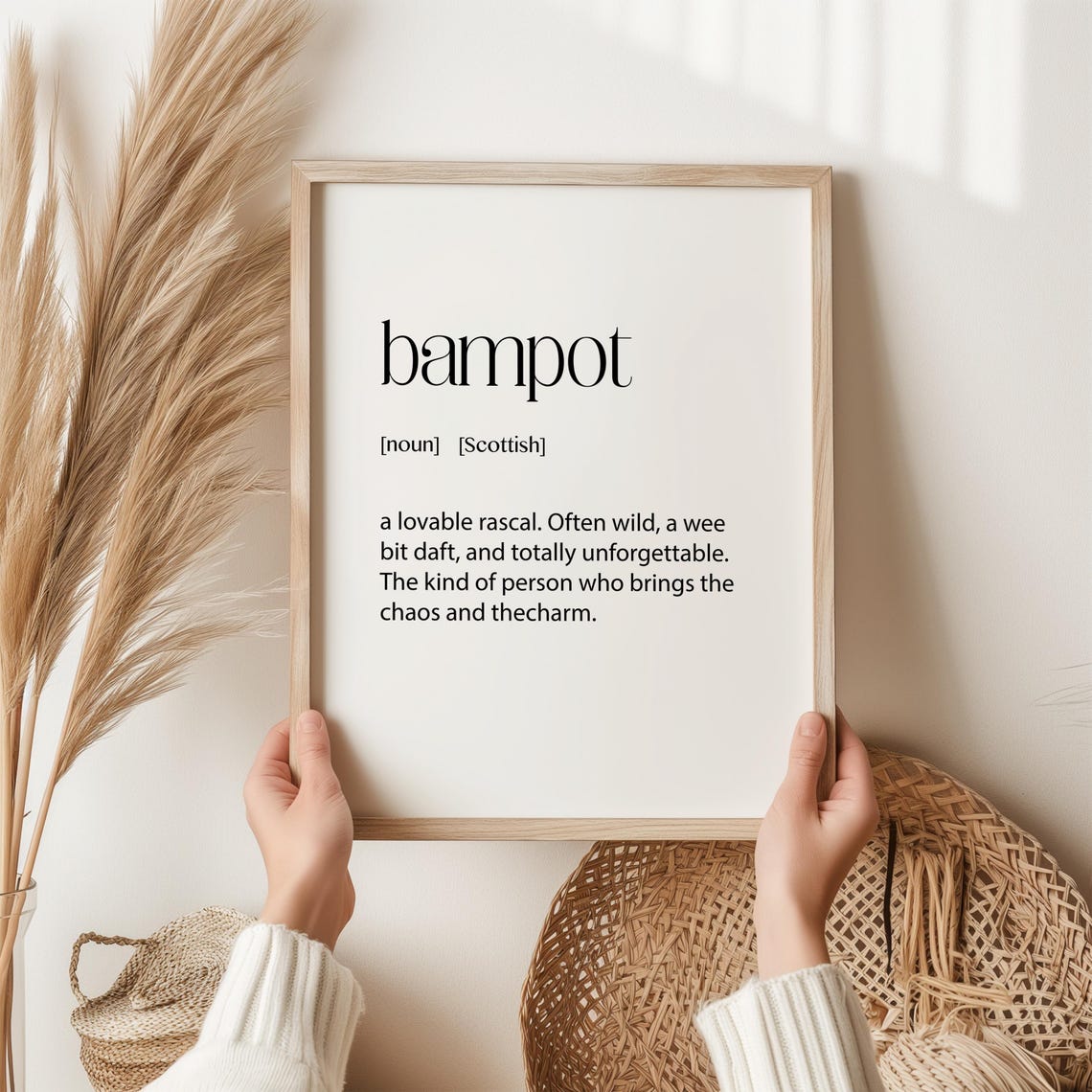 Bampot Scottish Wall Art Funny Scots Word Definition Print Quirky Gift For Him Or Her Slang Home Decor Unframed Poster