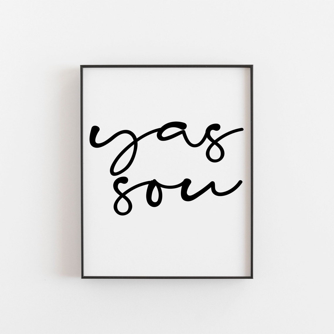 Yassou Greek Hello Handwritten Script Minimalist Home Poster