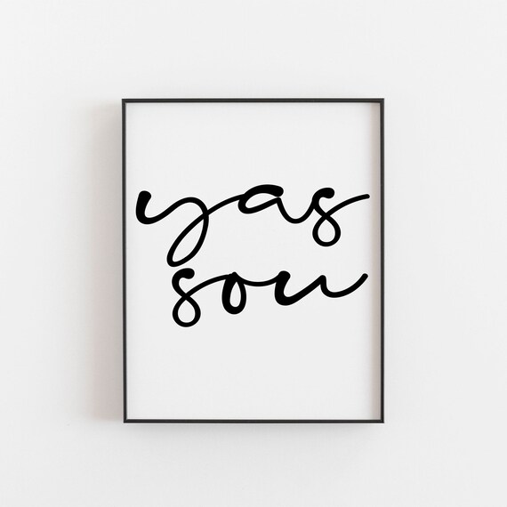 Yassou Greek Hello Handwritten Script Minimalist Home Poster