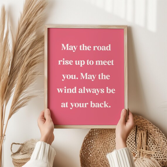 Irish Blessing Print May The Road Rise Up To Meet You Gaelic Quote Art Celtic Home Decor Inspirational Gift Ireland Gifts