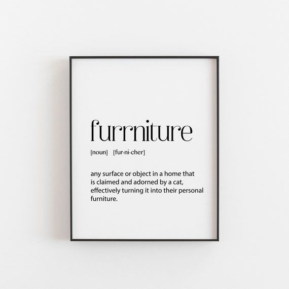 Funny Cat Wall Print Hilarious Definition Minimalist Artwork For Lovers Home Decor Owners Felineinspired Room Art